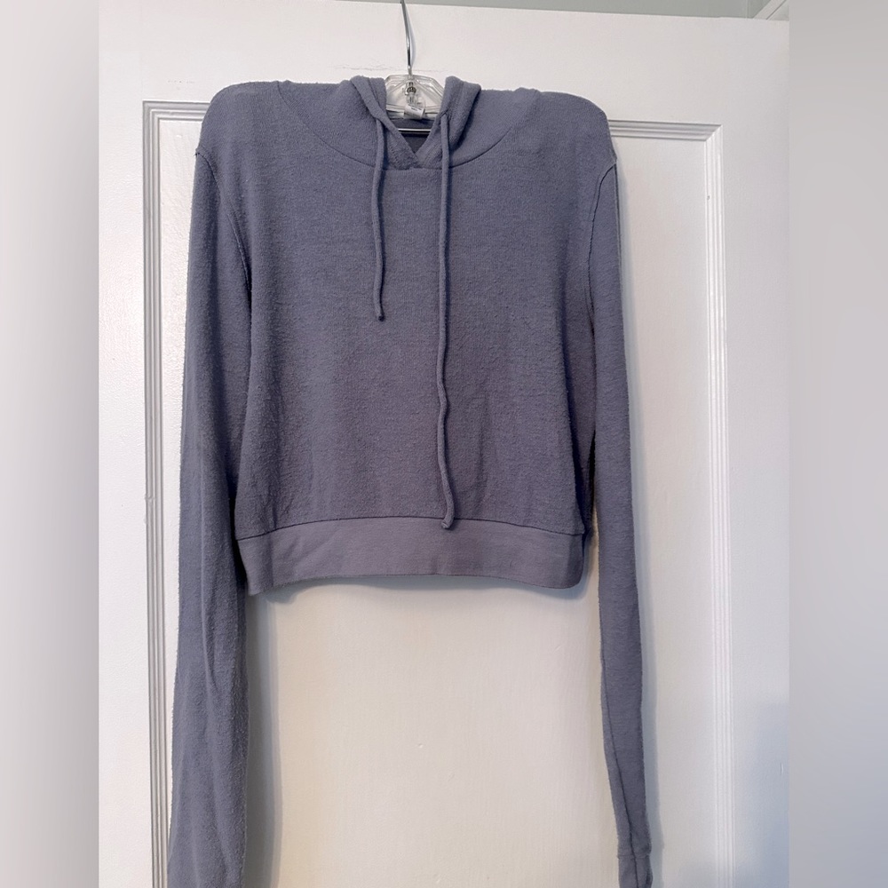 ALO soft cropped cashmere hoodie S